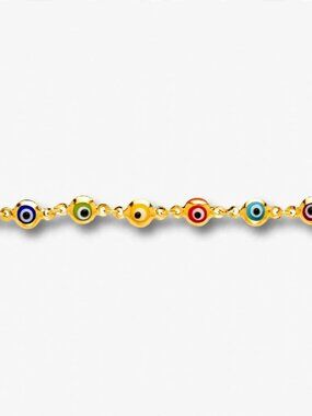 14K Gold Evil Eye Bracelet | Mixed Color Protection By Tehrani